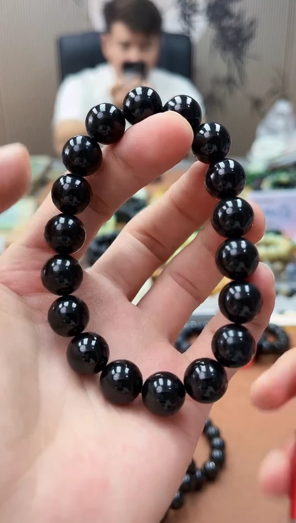 手串未镶嵌和田玉纯天然新疆塔青黑青12