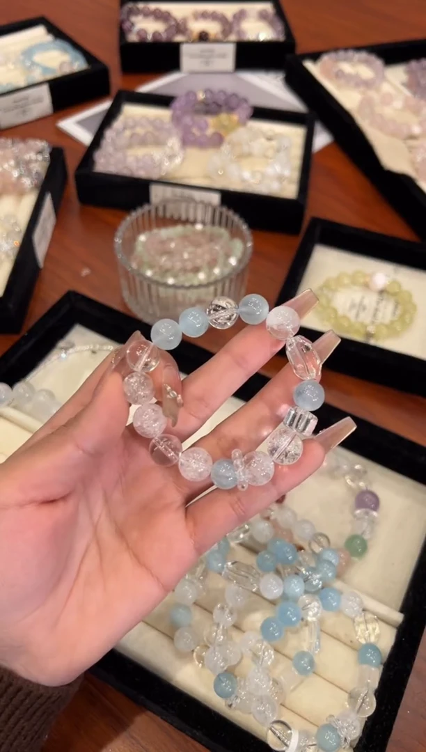 【闪购商品】水晶手链合金白阿赛手链x1489