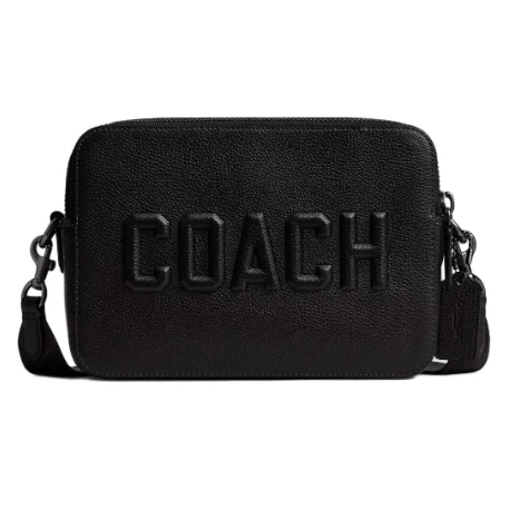 COACH蔲驰 徽标拉链开单肩斜挎包男款CV931 BLK