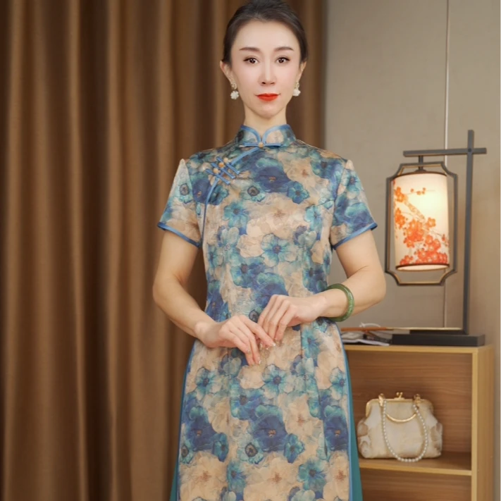 兰蕙  日常气质优雅旗袍（衣长125左右）