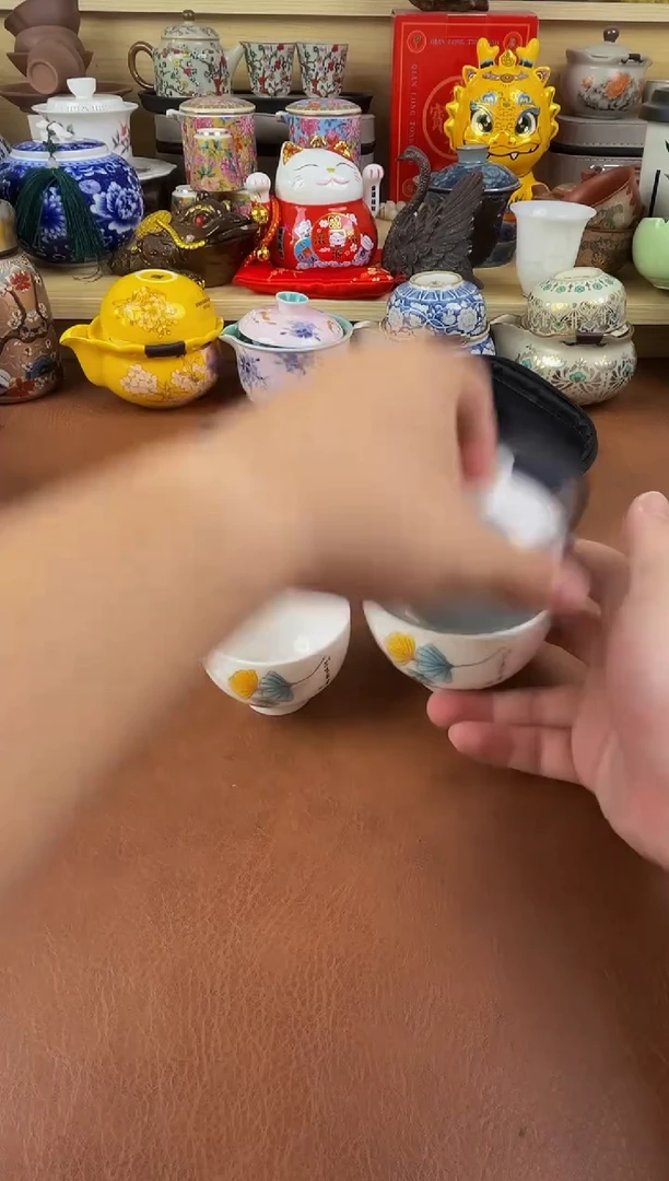 陶瓷茶具摆件旅行套组