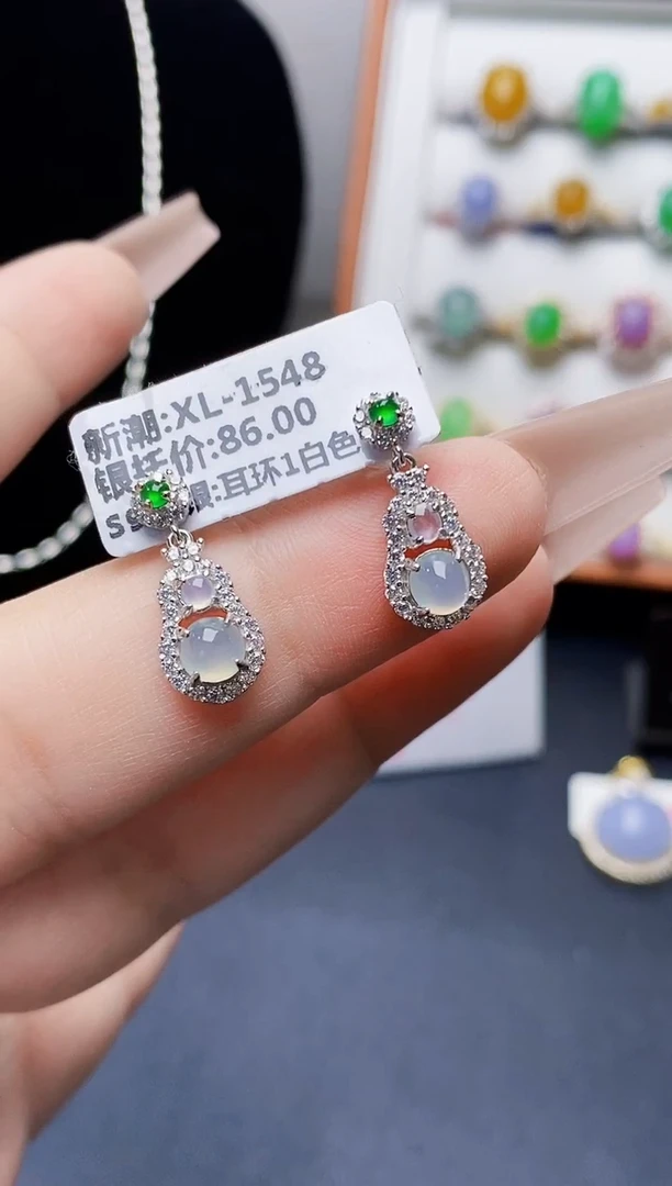 银S925镶嵌戒指翡翠0077