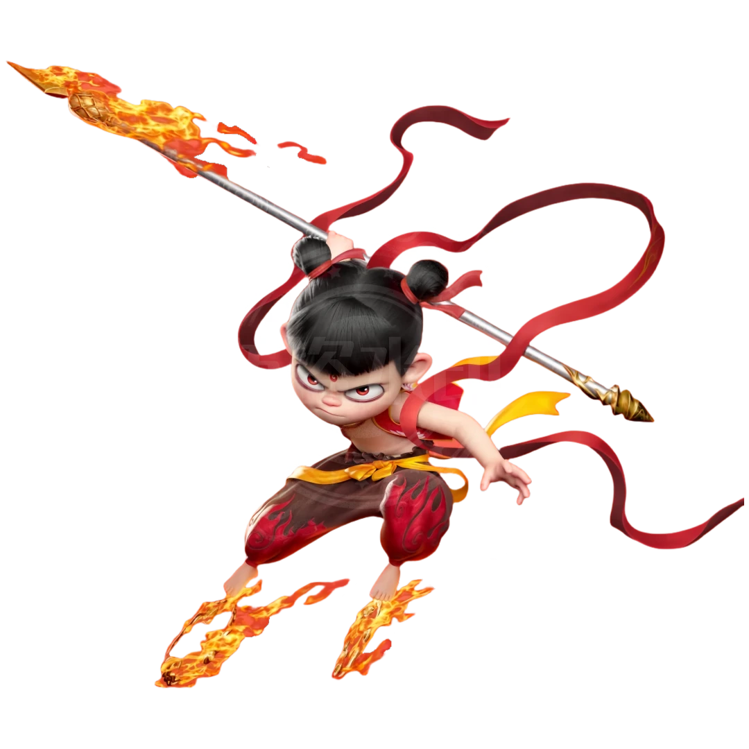 爆款哪吒魔童闹海贴纸防水墙上汽车冰箱贴哪吒车贴行李箱车身贴纸