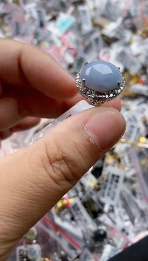 翡翠戒指银S925镶嵌8888     10