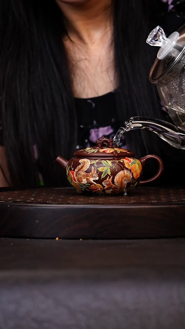 宜兴原矿高端紫砂 紫袍金砂