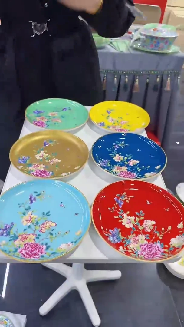 【闪购商品】瓷片  8英寸景德镇满花深盘6个【秦坊】