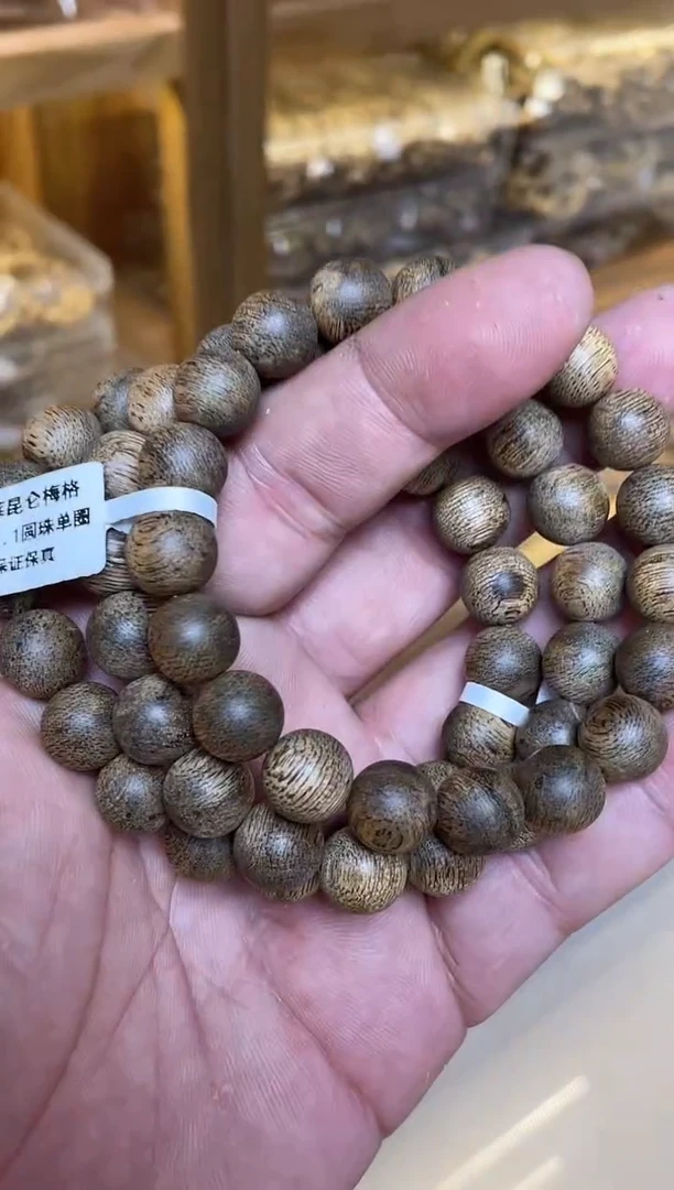 沉香手串 文莱圆珠单圈昆仑梅格1.1多样性发其一