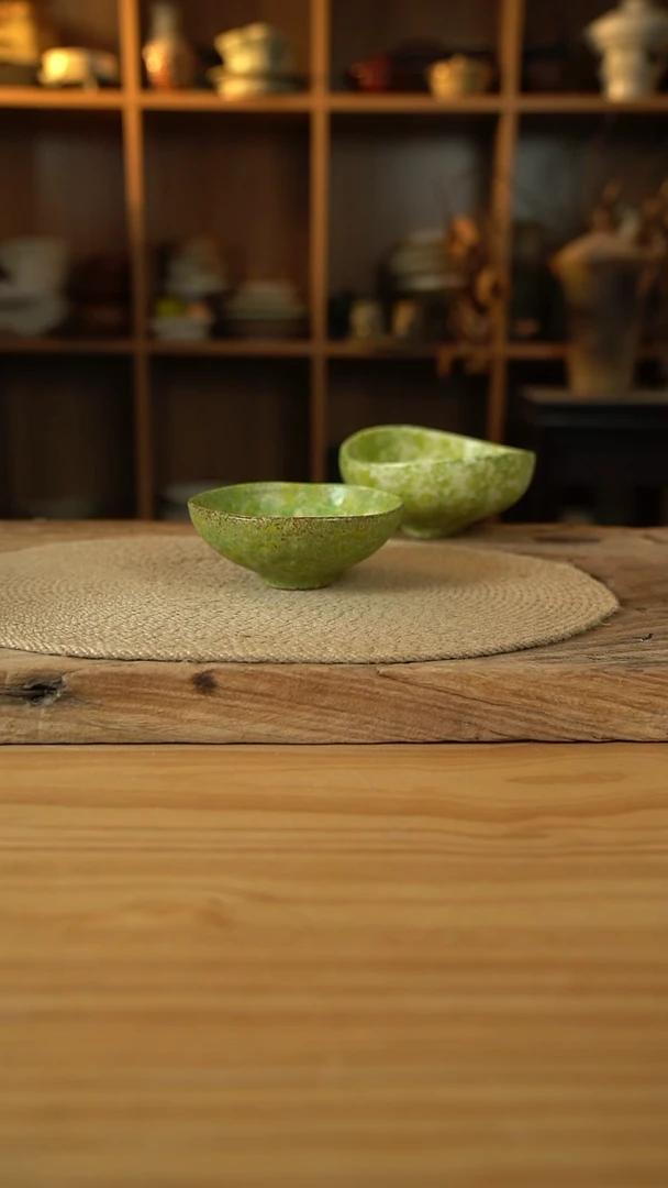 油菜花系列的5英寸手捏异型米饭碗1个