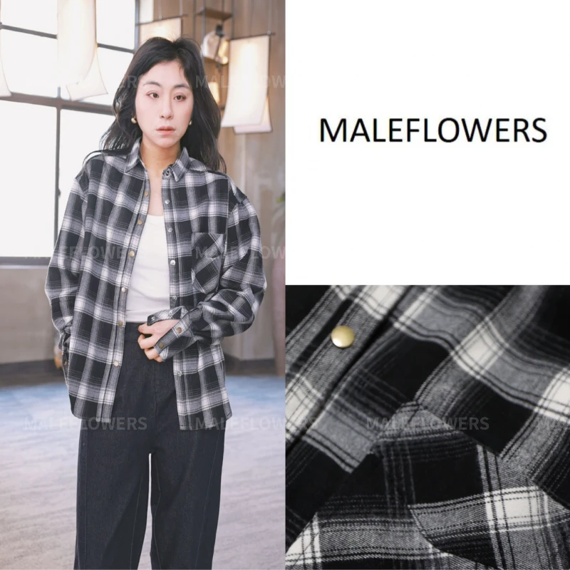 东倪原创微磨毛早春衬衫外套内搭叠穿经典轻奢大格子休闲85A5961