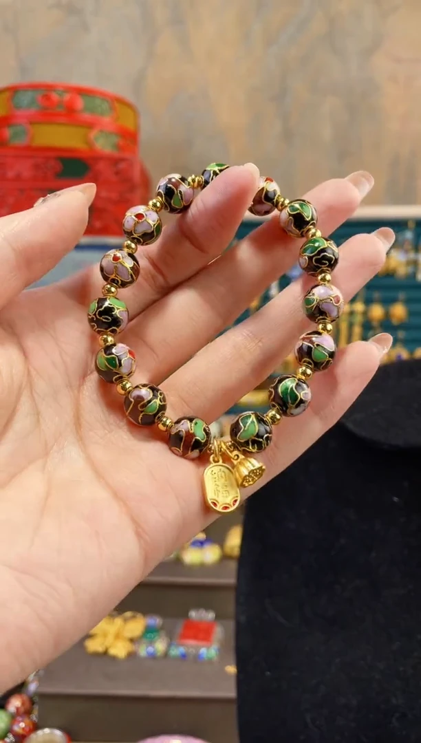 【闪购商品】非遗景泰蓝手串黑色