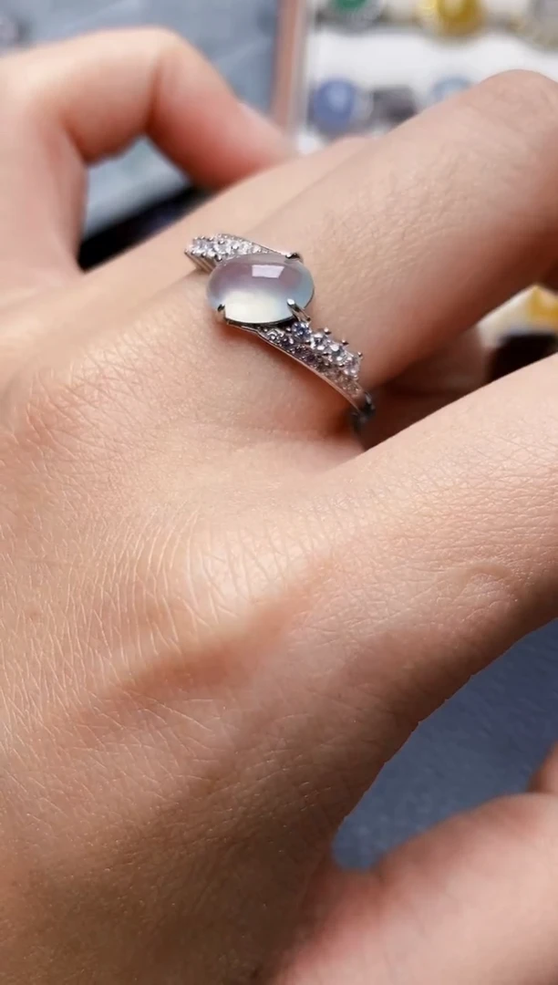 银S925镶嵌戒指翡翠2825