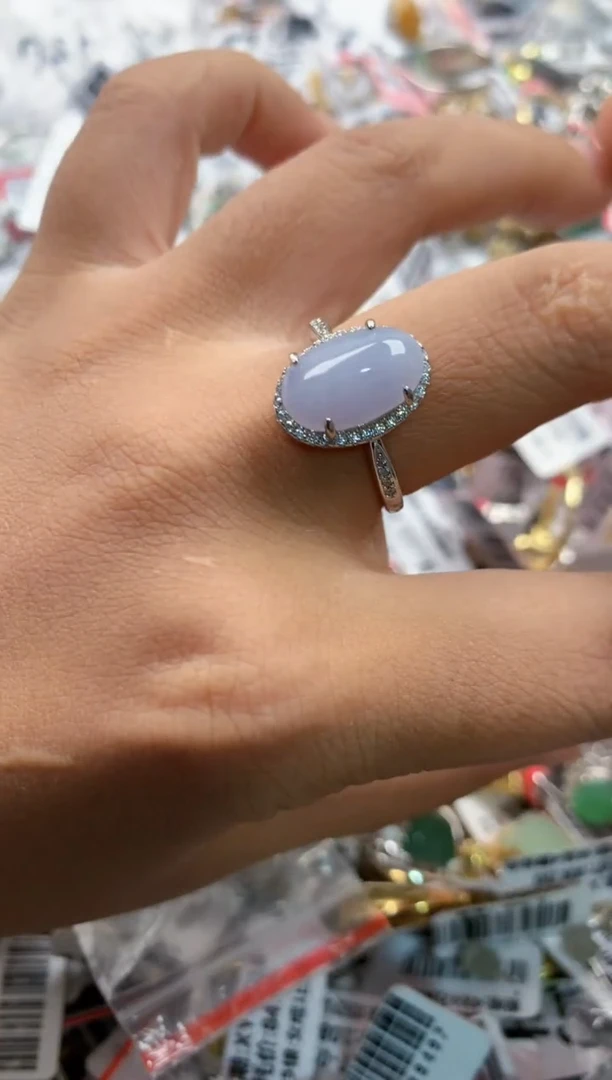 银S925镶嵌戒指翡翠777   1