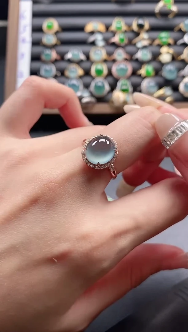 银S925镶嵌戒指翡翠51151