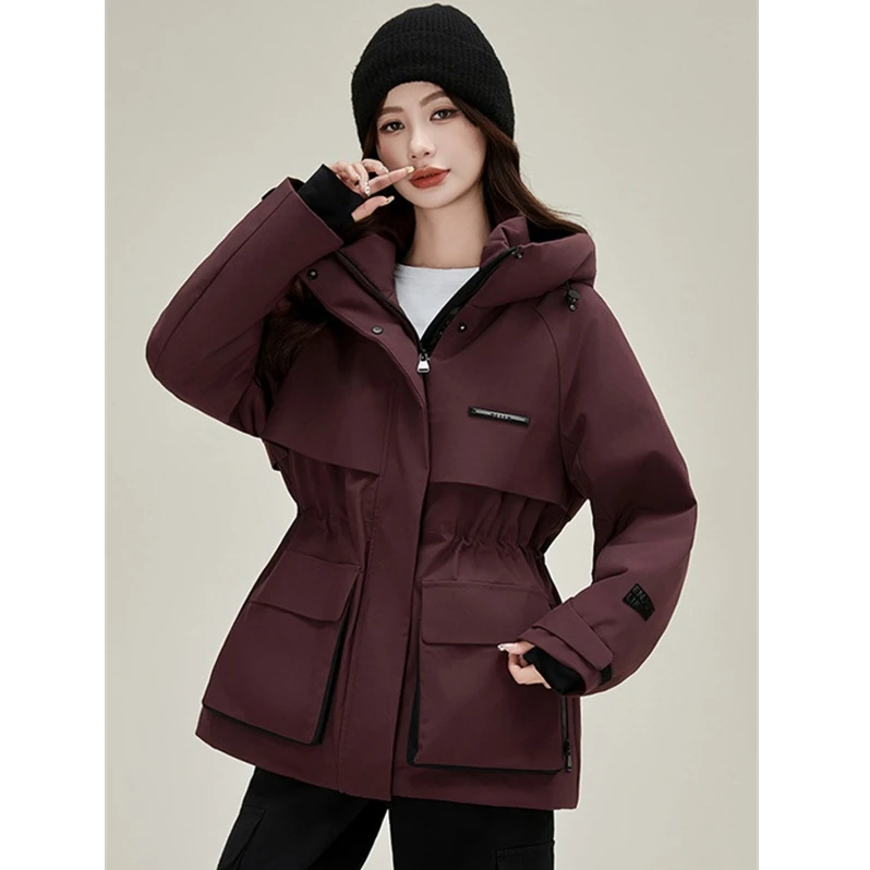 Y1701冬季新款中长款加厚保暖冲锋衣外套