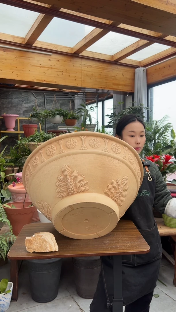 60*25/象牙白超大号碗莲盆外贸尾单/09G60