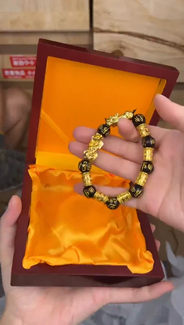 品茗文玩阁貔貅金手串链接@@YS1778