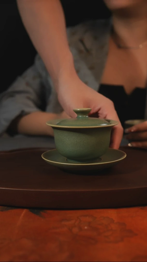 杯子顿**刻柴烧全品一级 汝州原产地原矿仿古老釉