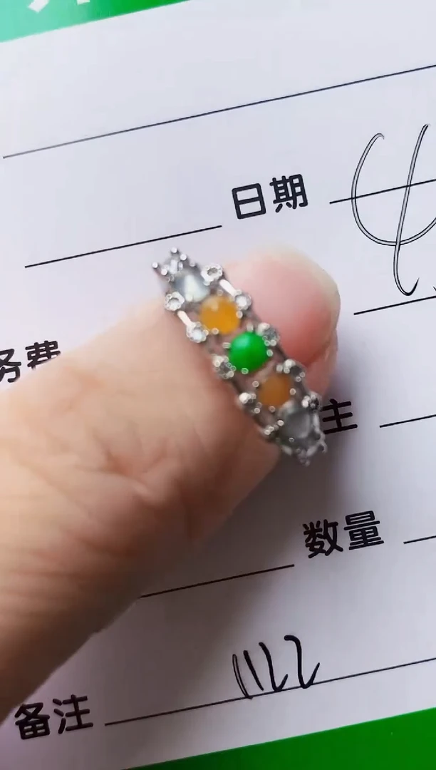 银S925镶嵌戒指翡翠1122
