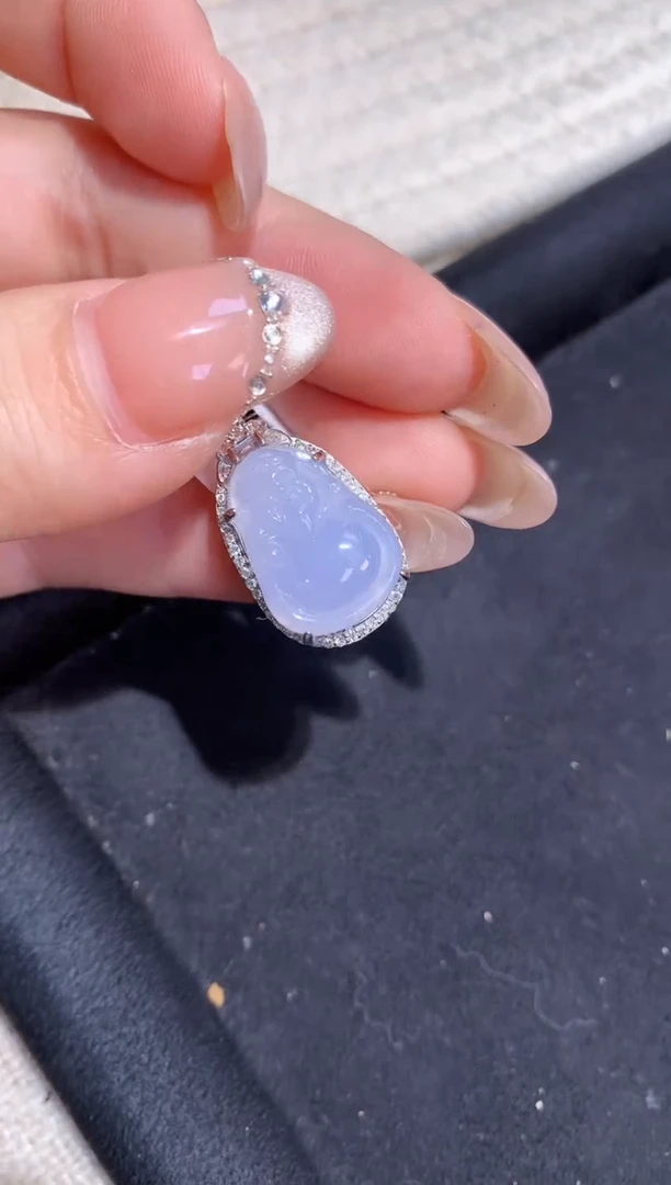 吊坠(不含链)银S925镶嵌翡翠吊坠