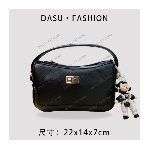 【苏总专属】ZT-D7166-科技黑女士时尚潮流气质小众腋下包斜挎包