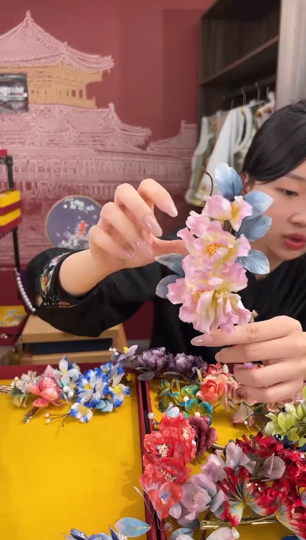 【闪购商品】刺绣非遗绒花（发饰）