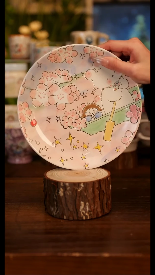 阿满樱花盘子     8寸