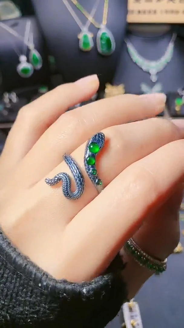 【闪购商品】翡翠戒指银S925镶嵌戒指