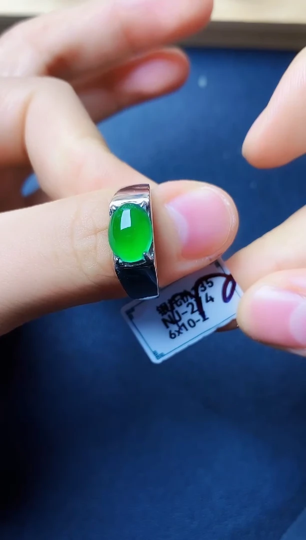 银S925镶嵌戒指翡翠2222222