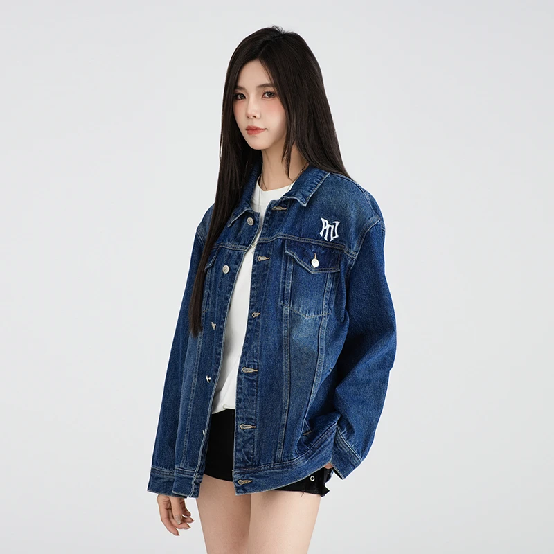 PNJ正品2025秋季新款牛仔外套休息百搭宽松通勤复古工装风衬衣