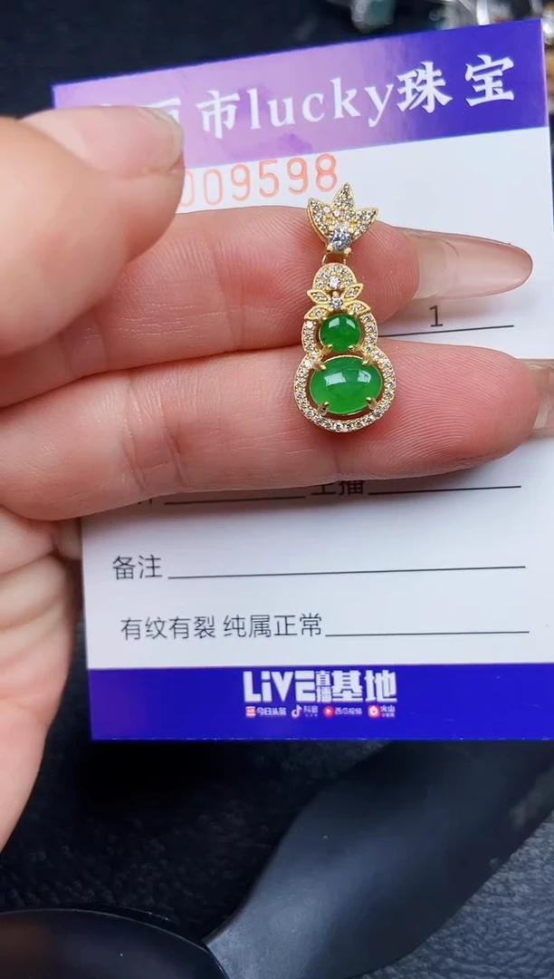 翡翠银S925镶嵌颈饰9598