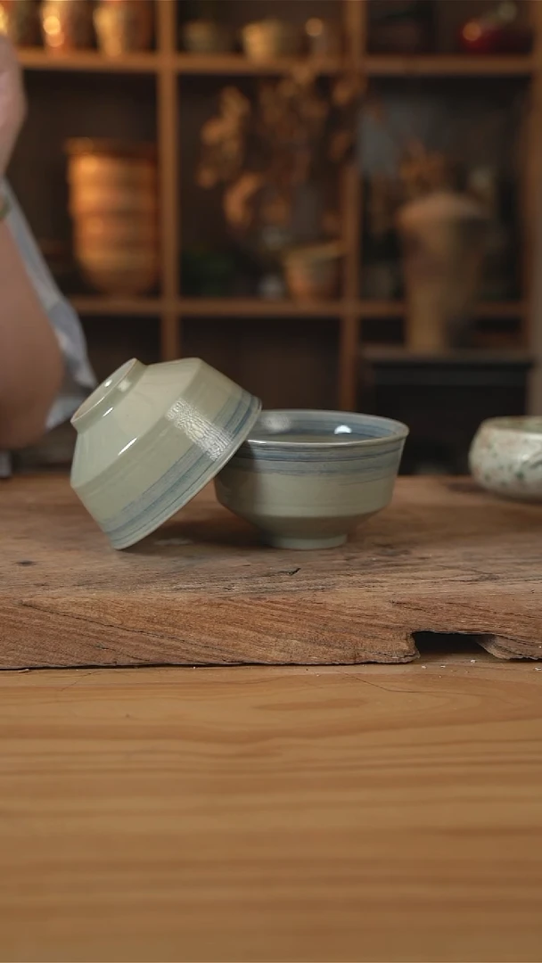 青云系列的5英寸高脚直筒碗2个