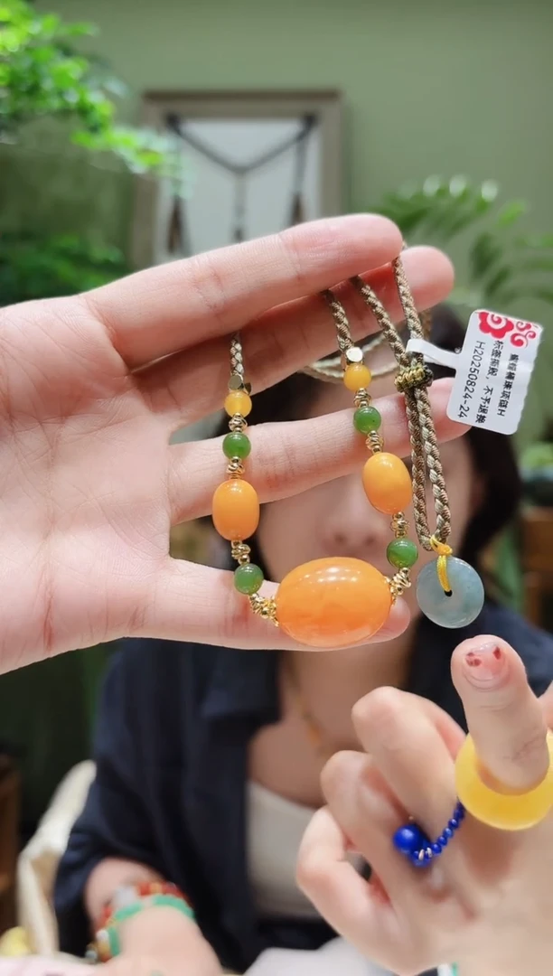 蜜蜡颈饰未镶嵌蜜蜡项链H0824-24多样性发货
