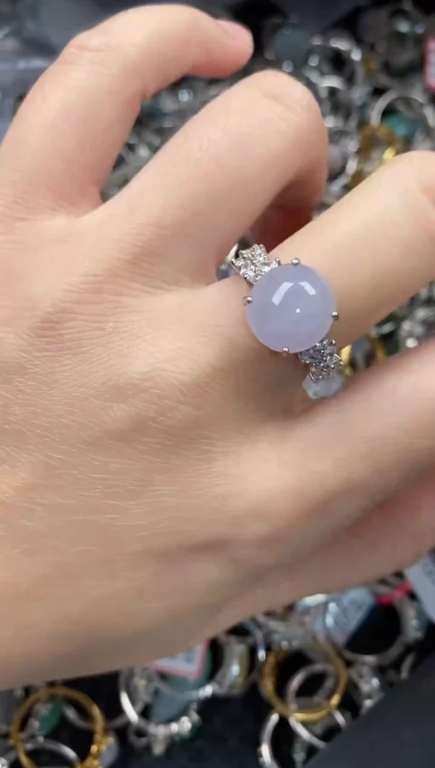 银S925镶嵌戒指翡翠10              10