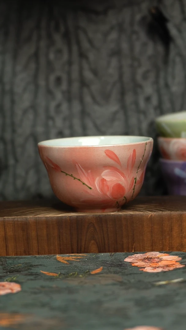 杯釉下彩手工手绘同款陶器