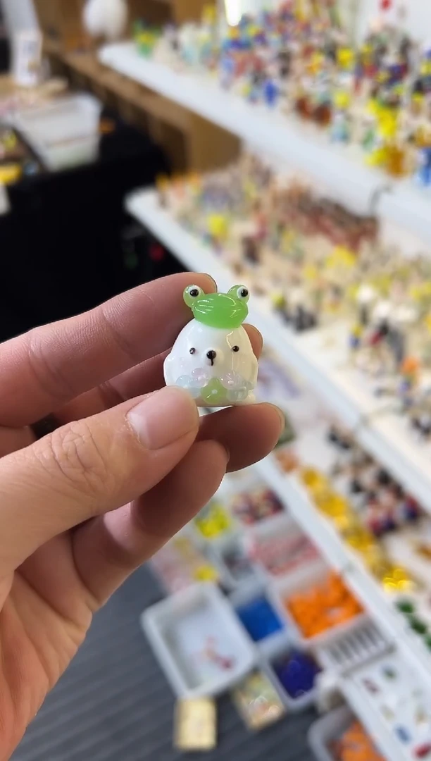 手工艺品琉璃青蛙小熊