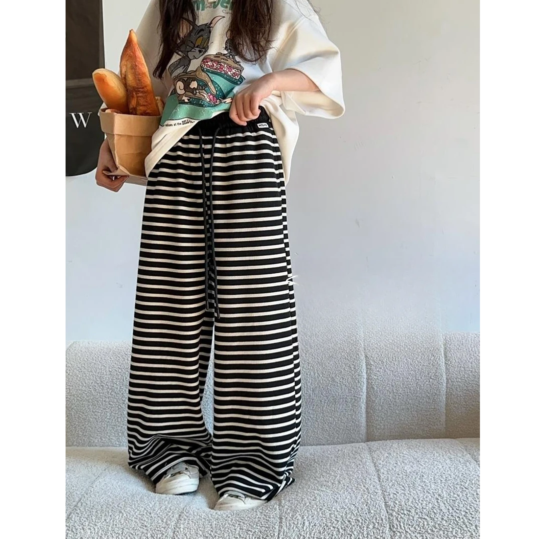 【豪宝贝】2025春夏款黑白条休闲裤2503