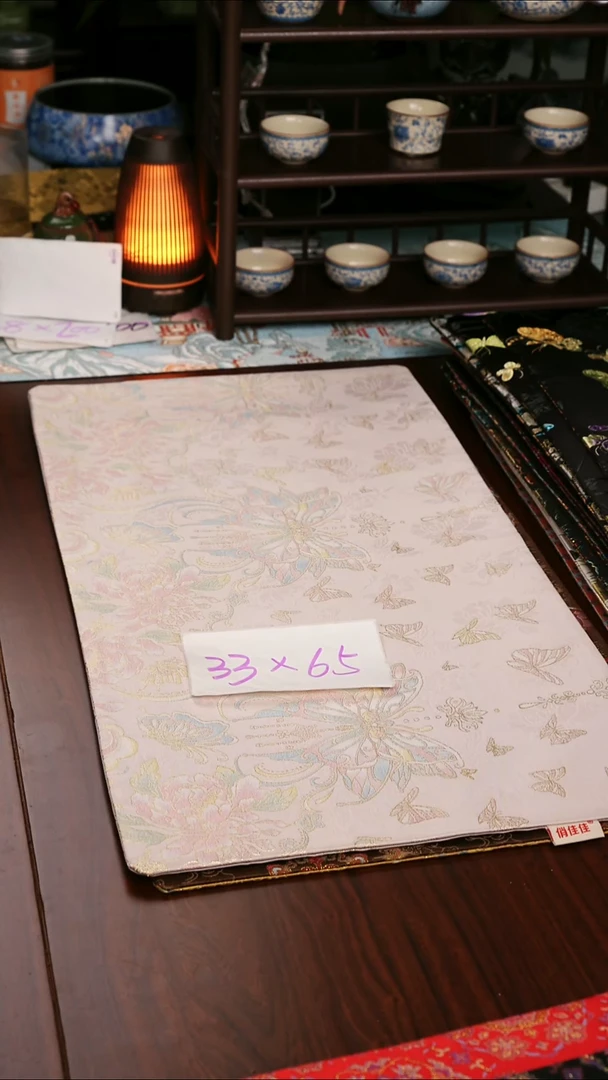 【蝴蝶粉定位双面】中国风干泡织锦茶席33*65