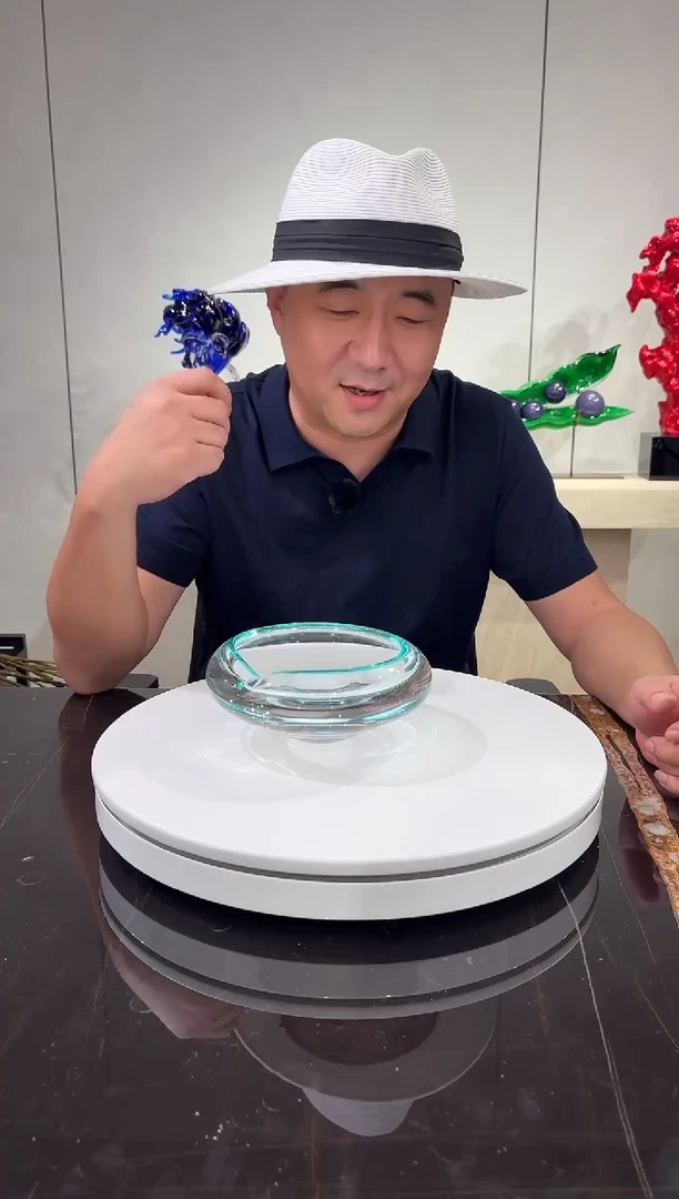 摆件湖水绿烟灰缸摆件