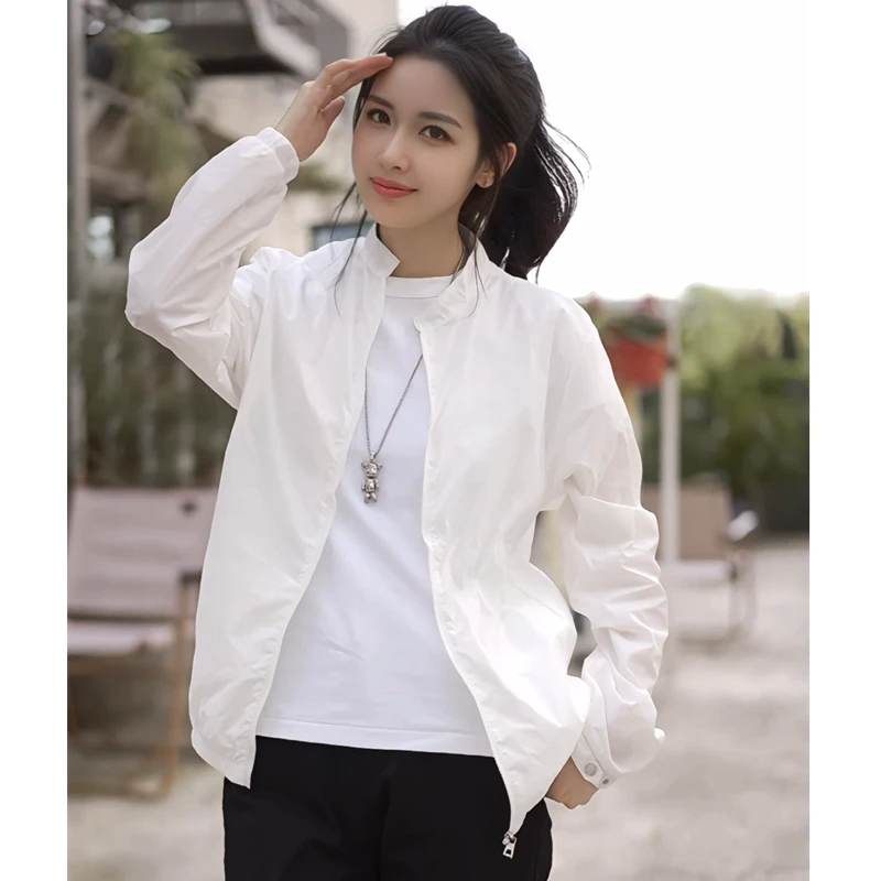 2025夏季薄款夹克男士休闲防晒服潮流纯色百搭透气时尚防晒上衣男