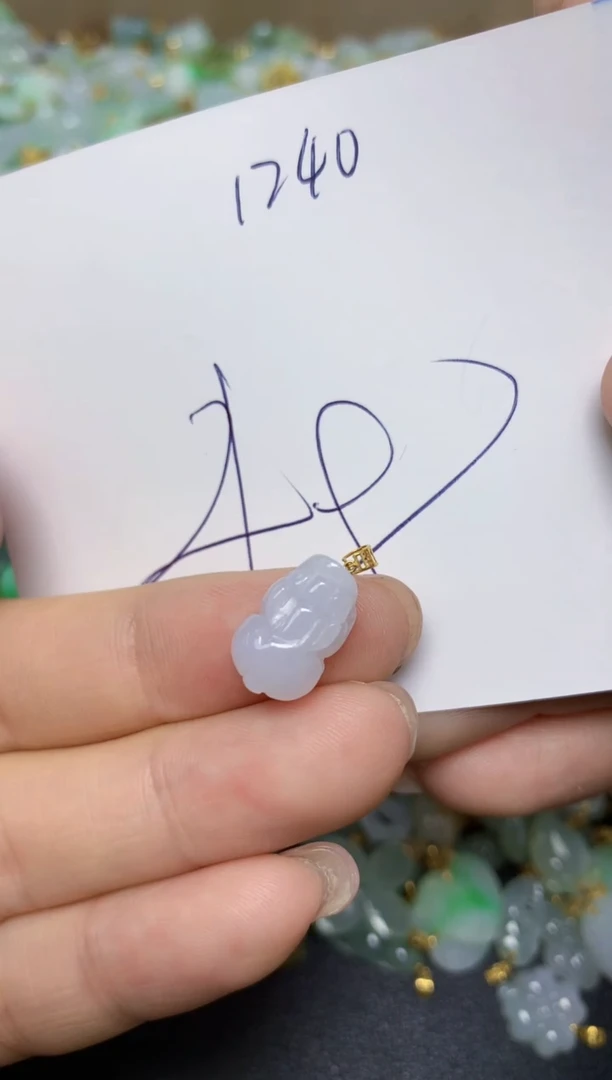 【闪购商品】翡翠挂件18K金镶嵌 天然翡翠A货