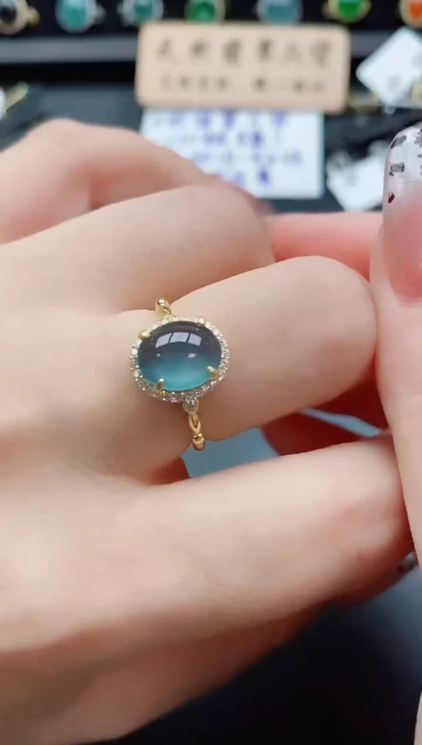 银S925镶嵌戒指翡翠1