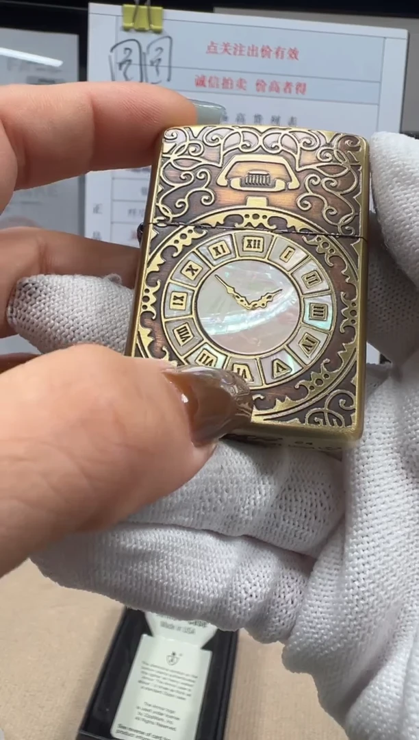 铜盔甲古铜怀表彩贝