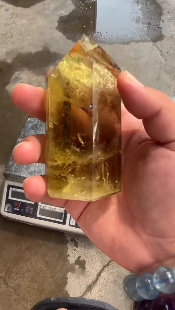 黄晶珠宝半成品未镶嵌艺*天然黄水晶晶柱拍3单99发1