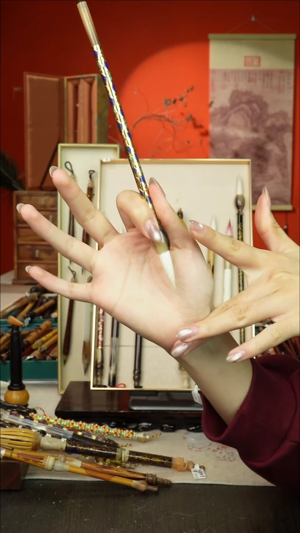 498号闪孤品高货毛笔链接 清水试笔 蘸墨不退