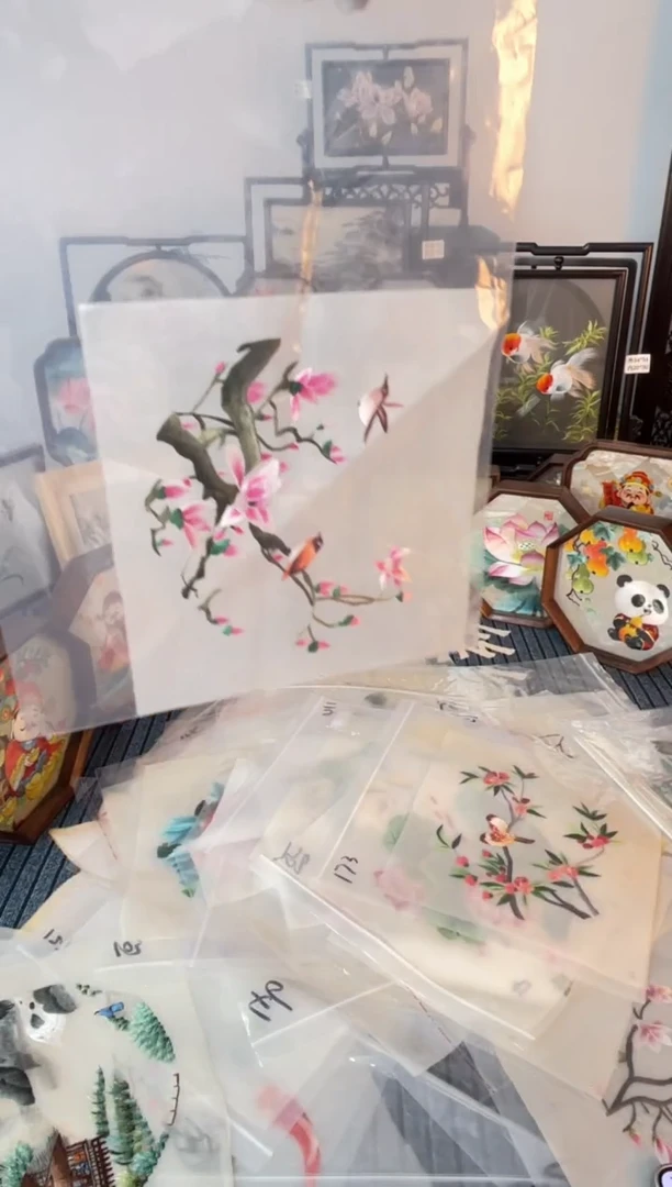 织绣纯手工苏绣双面绣绣布62