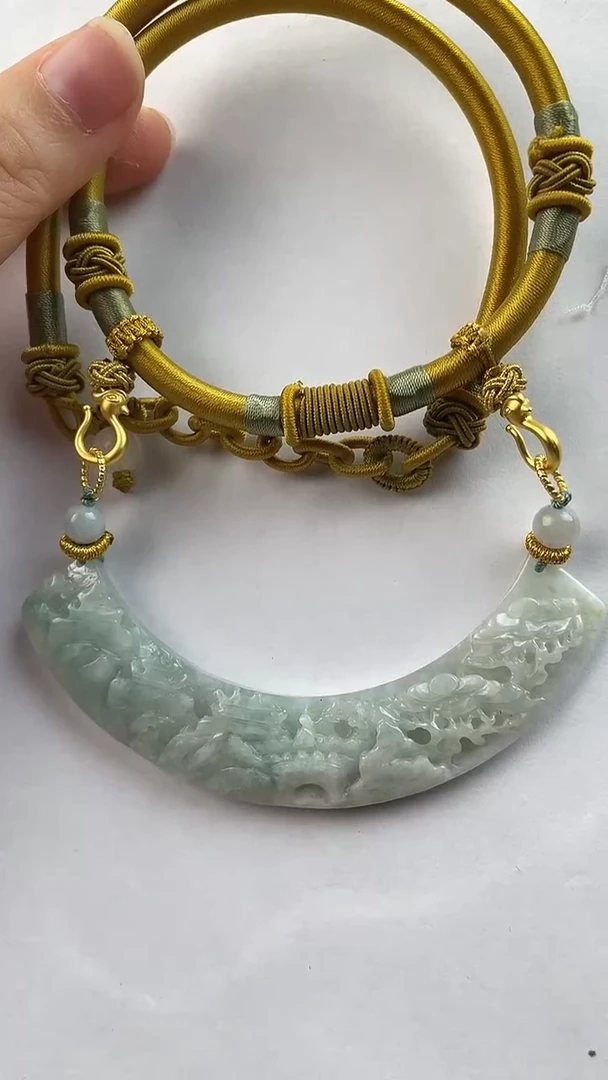 【闪购商品】翡翠颈饰未镶嵌2572赠链,部分宝贝微瑕主播介绍为准