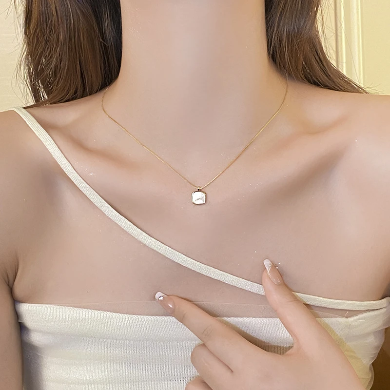 合金项链 YIZUN.CHOMEL几何吊坠项链新款轻奢小众高级独特锁骨链