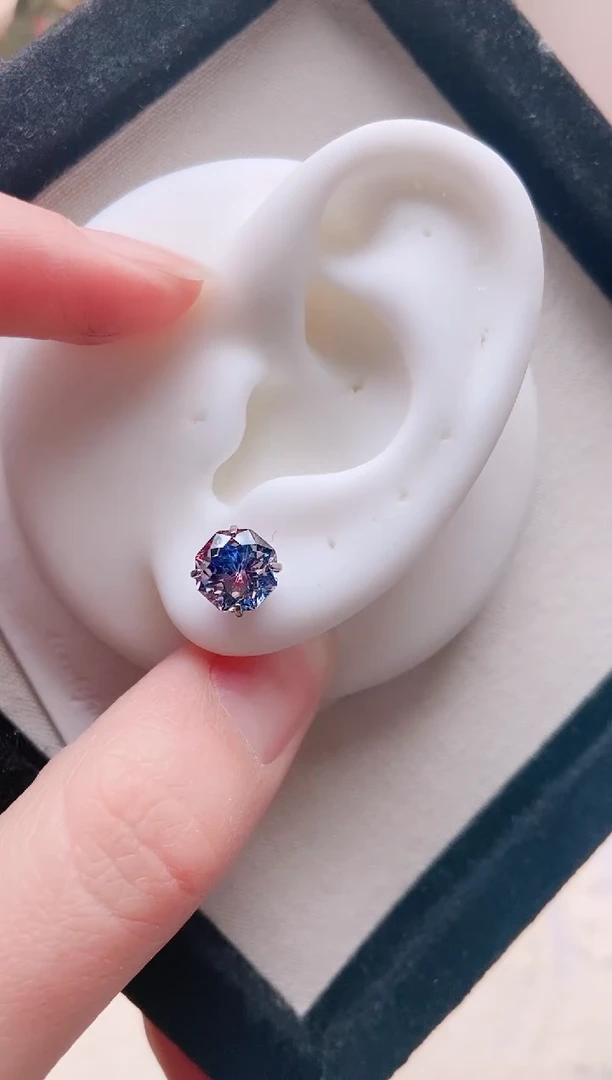 钛钢合金合成立方氧化锆8M八边手捧花|8139一只