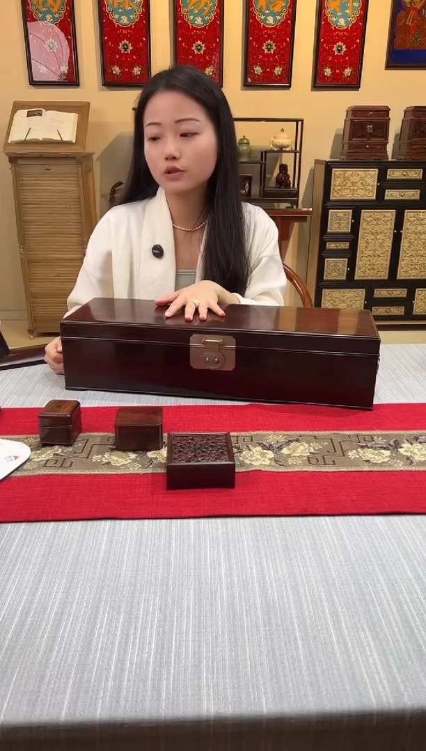 紫檀木类成套家具全独板画盒  一木一器  一物一拍