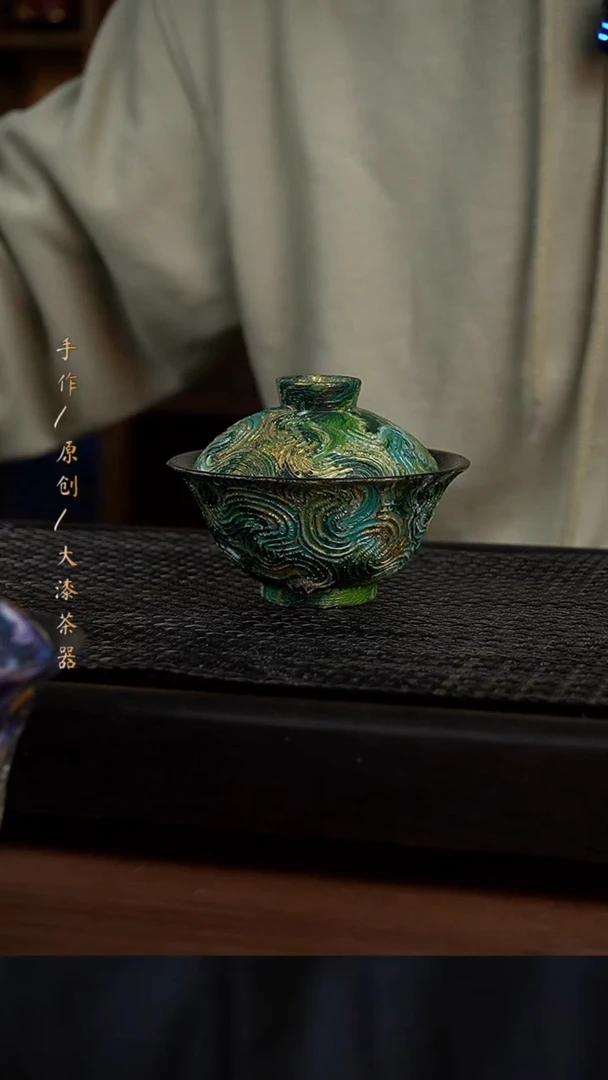 大漆盖碗642小康茶器